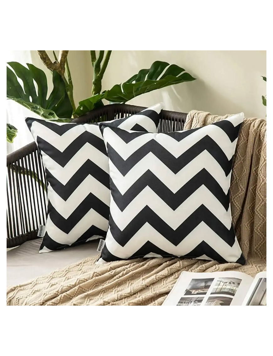 Black White Zigzag Cushion Homie Bee